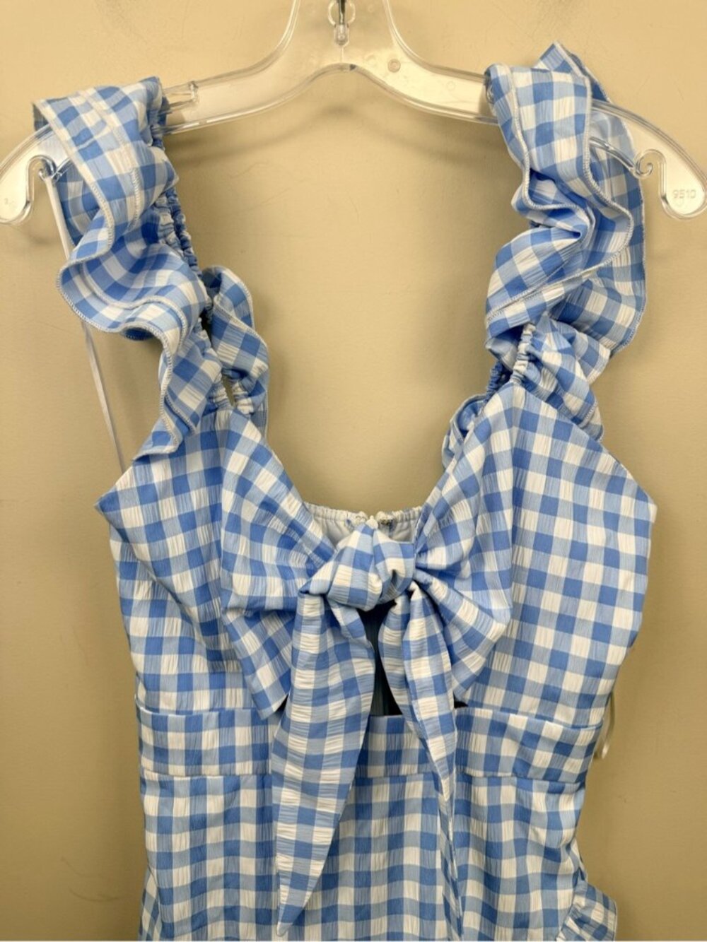 MABLE blue gingham cut out cute summer dress small - Picture 13 of 13